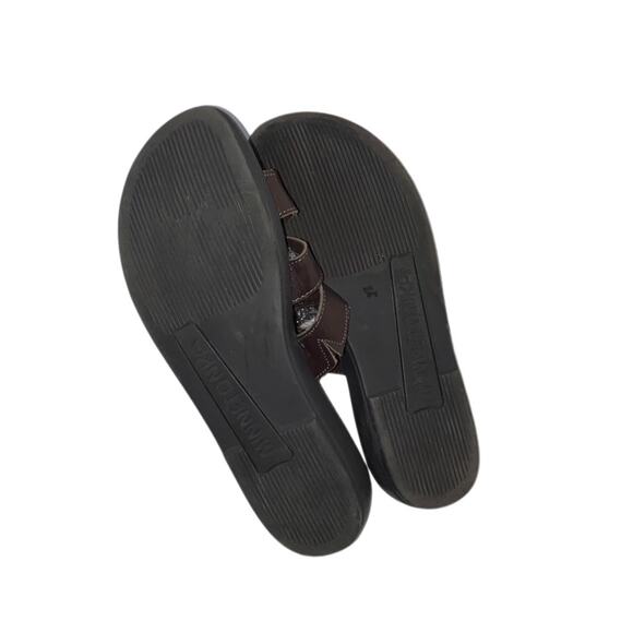 MINNETONKA Brown Leather Slip On Sandals Western Boho Women's Size 10 - Picture 4 of 16